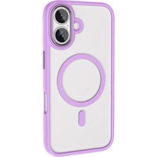 Apple iPhone 16 Plus Kılıf Wireless Şarj Özellikli Joec Krom Magsafe Silikon Kapak-Titanyum-Gri
