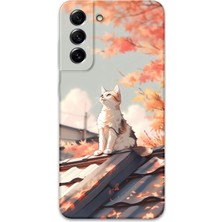 Galaxy S21 Fe Uyumlu Kedi Desenli Telefon Kılıfı + Ekran Koruyucu - 5784