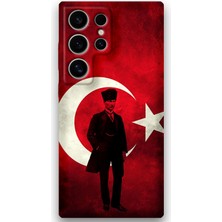 Galaxy S25 Ultra Uyumlu Atatürk Desenli Telefon Kılıfı + Ekran Koruyucu - 5849