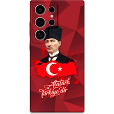 Galaxy S25 Ultra Uyumlu Atatürk Desenli Telefon Kılıfı + Ekran Koruyucu - 5851