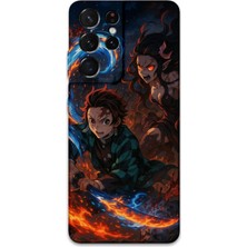 Galaxy S21 Ultra Uyumlu Anime Desenli Telefon Kılıfı + Ekran Koruyucu - 5745