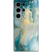 Galaxy S25 Ultra Uyumlu Mermer Desenli Telefon Kılıfı + Ekran Koruyucu - 5814