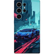 Galaxy S24 Ultra Uyumlu Araba Desenli Telefon Kılıfı + Ekran Koruyucu - 5763