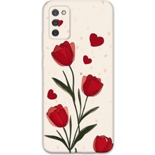 Galaxy A02S Uyumlu Çiçek Desenli Telefon Kılıfı + Ekran Koruyucu - 5789