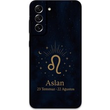 Galaxy S21 Fe Uyumlu Aslan Burcu Desenli Telefon Kılıfı + Ekran Koruyucu - 5772