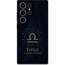 Galaxy S23 Ultra Uyumlu Terazi Burcu Desenli Telefon Kılıfı + Ekran Koruyucu - 5774