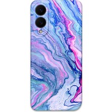 Galaxy S25 Edge Uyumlu Mermer Desenli Telefon Kılıfı + Ekran Koruyucu - 5816