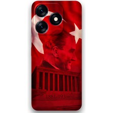 Tecno Spark 10C Uyumlu Atatürk Desenli Telefon Kılıfı + Ekran Koruyucu - 5848