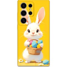 Galaxy S24 Ultra Uyumlu Tavşan Desenli Telefon Kılıfı + Ekran Koruyucu - 5806