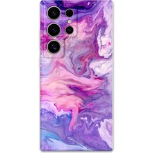 Galaxy S24 Ultra Uyumlu Mermer Desenli Telefon Kılıfı + Ekran Koruyucu - 5813