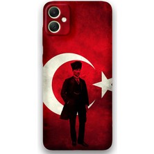 Galaxy A04E Uyumlu Atatürk Desenli Telefon Kılıfı + Ekran Koruyucu - 5849