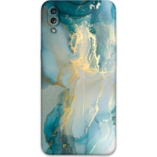 Galaxy A10S Uyumlu Mermer Desenli Telefon Kılıfı + Ekran Koruyucu - 5814