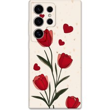 Galaxy S23 Ultra Uyumlu Çiçek Desenli Telefon Kılıfı + Ekran Koruyucu - 5789