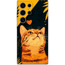 Galaxy S25 Ultra Uyumlu Kedi Desenli Telefon Kılıfı + Ekran Koruyucu - 5783