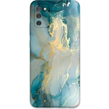 Galaxy A02S Uyumlu Mermer Desenli Telefon Kılıfı + Ekran Koruyucu - 5814