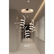 Modern Gold 3'lü Yay Sarkıt Model 3 Renk LED (Beyaz&sarı&günışığı) Avize