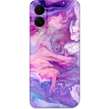 Galaxy S25 Edge Uyumlu Mermer Desenli Telefon Kılıfı + Ekran Koruyucu - 5813