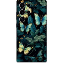 Galaxy S24 Ultra Uyumlu Kelebek Desenli Telefon Kılıfı + Ekran Koruyucu - 5791