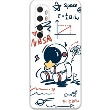 Xiaomi Mi Note 10 Lite Uyumlu Astronot Desenli Telefon Kılıfı + Ekran Koruyucu - 5858