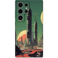 Galaxy S24 Ultra Uyumlu Uzay Desenli Telefon Kılıfı + Ekran Koruyucu - 5870