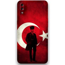 Galaxy A10S Uyumlu Atatürk Desenli Telefon Kılıfı + Ekran Koruyucu - 5849