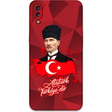 Galaxy A10S Uyumlu Atatürk Desenli Telefon Kılıfı + Ekran Koruyucu - 5851