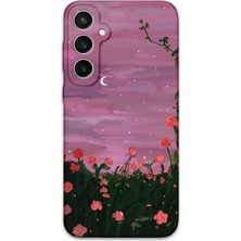Galaxy S24 Fe Uyumlu Çiçek Desenli Telefon Kılıfı + Ekran Koruyucu - 5793
