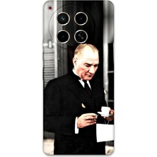 Tecno Camon 30 Uyumlu Atatürk Desenli Telefon Kılıfı + Ekran Koruyucu - 5850