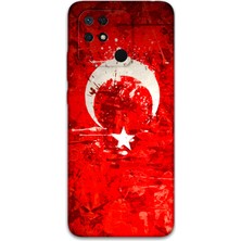 Xiaomi Redmi 10C Uyumlu Türk Bayrağı Desenli Telefon Kılıfı + Ekran Koruyucu - 5847