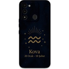 Tecno Spark 8c Uyumlu Kova Burcu Desenli Telefon Kılıfı + Ekran Koruyucu - 5778