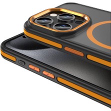 Apple iPhone 15 Pro Max Kılıf Magsafe Şarj Özellikli Mat Görünümlü Joec Ant Kapak-Turuncu