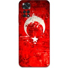 Xiaomi Redmi Note 11 Uyumlu Türk Bayrağı Desenli Telefon Kılıfı + Ekran Koruyucu - 5847