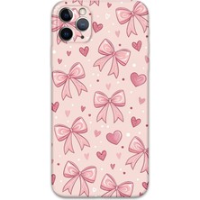 iPhone 11 Pro Max Uyumlu Kurdele Desenli Telefon Kılıfı + Ekran Koruyucu - 5802