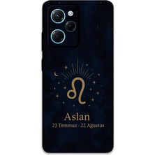 Poco X5 Pro Uyumlu Aslan Burcu Desenli Telefon Kılıfı + Ekran Koruyucu - 5772