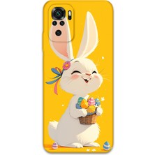 Xiaomi Redmi Note 10S Uyumlu Tavşan Desenli Telefon Kılıfı + Ekran Koruyucu - 5807