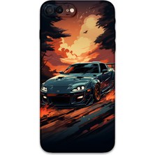 iPhone 7 Plus Uyumlu Araba Desenli Telefon Kılıfı + Ekran Koruyucu - 5766