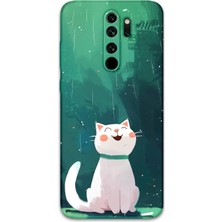 Xiaomi Redmi Note 8 Pro Uyumlu Kedi Desenli Telefon Kılıfı + Ekran Koruyucu - 5781