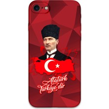 iPhone Se 2020 Uyumlu Atatürk Desenli Telefon Kılıfı + Ekran Koruyucu - 5851