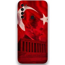 Xiaomi Redmi Note 8 Uyumlu Atatürk Desenli Telefon Kılıfı + Ekran Koruyucu - 5848