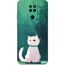 Xiaomi Redmi Note 9 Uyumlu Kedi Desenli Telefon Kılıfı + Ekran Koruyucu - 5781