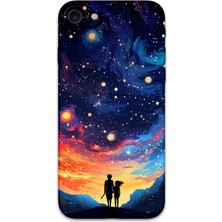 iPhone Se 2022 Uyumlu Uzay Desenli Telefon Kılıfı + Ekran Koruyucu - 5863