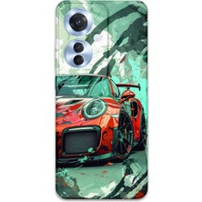 Oppo Reno 11F Uyumlu Araba Desenli Telefon Kılıfı + Ekran Koruyucu - 5765