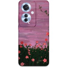 Oppo Reno 11F Uyumlu Çiçek Desenli Telefon Kılıfı + Ekran Koruyucu - 5793