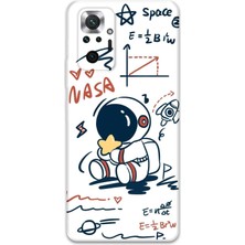Xiaomi Redmi Note 10 Pro Uyumlu Astronot Desenli Telefon Kılıfı + Ekran Koruyucu - 5858