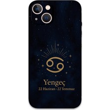 iPhone 15 Uyumlu Yengeç Burcu Desenli Telefon Kılıfı + Ekran Koruyucu - 5771