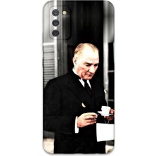 Galaxy A02S Uyumlu Atatürk Desenli Telefon Kılıfı + Ekran Koruyucu - 5850