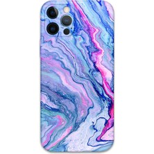 iPhone 12 Pro Uyumlu Mermer Desenli Telefon Kılıfı + Ekran Koruyucu - 5816