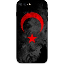 iPhone 8 Plus Uyumlu Türk Bayrağı Desenli Telefon Kılıfı + Ekran Koruyucu - 5852