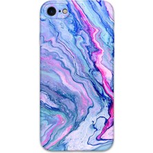 iPhone Se 2022 Uyumlu Mermer Desenli Telefon Kılıfı + Ekran Koruyucu - 5816