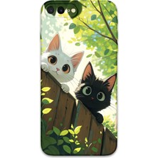 iPhone 8 Plus Uyumlu Kedi Desenli Telefon Kılıfı + Ekran Koruyucu - 5785